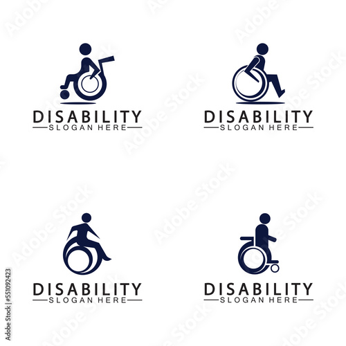 Passionate Disability People Support Logo. Wheel Chair Logo Illustration.