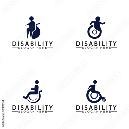 Passionate Disability People Support Logo. Wheel Chair Logo Illustration.