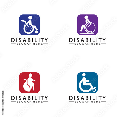 Passionate Disability People Support Logo. Wheel Chair Logo Illustration.