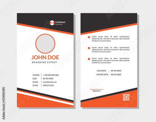 Abstract elegant mechanic id card design template. Professional Employee Identity Card Template.
