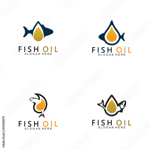 Fish oil logo vector illustration template.