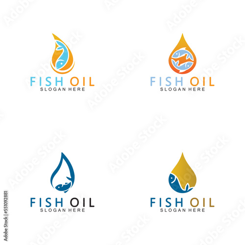 Fish oil logo vector illustration template.