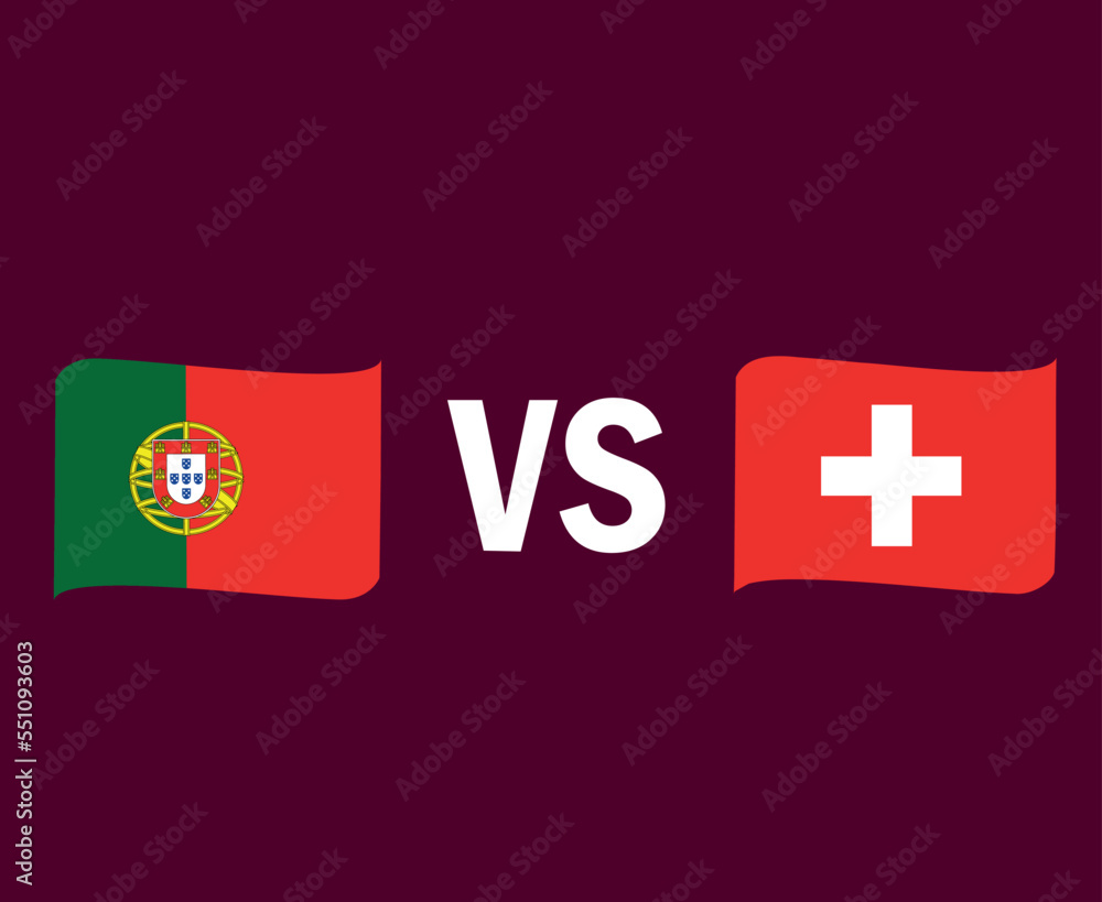 Portugal Vs Switzerland Flag Ribbon Symbol Design Europe football Final Vector European Countries Football Teams Illustration Portugal Vs Switzerland Flag Ribbon Symbol Design Europe football Final Vector European Countries Football Teams Illustration