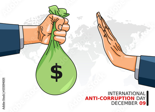 vector graphic of international anti-corruption day good for international anti-corruption day celebration. flat design. flyer design.flat illustration.