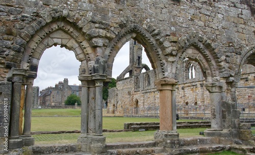 Ruins of St Andrews Cathedral still standing in St Andrews, Scotland