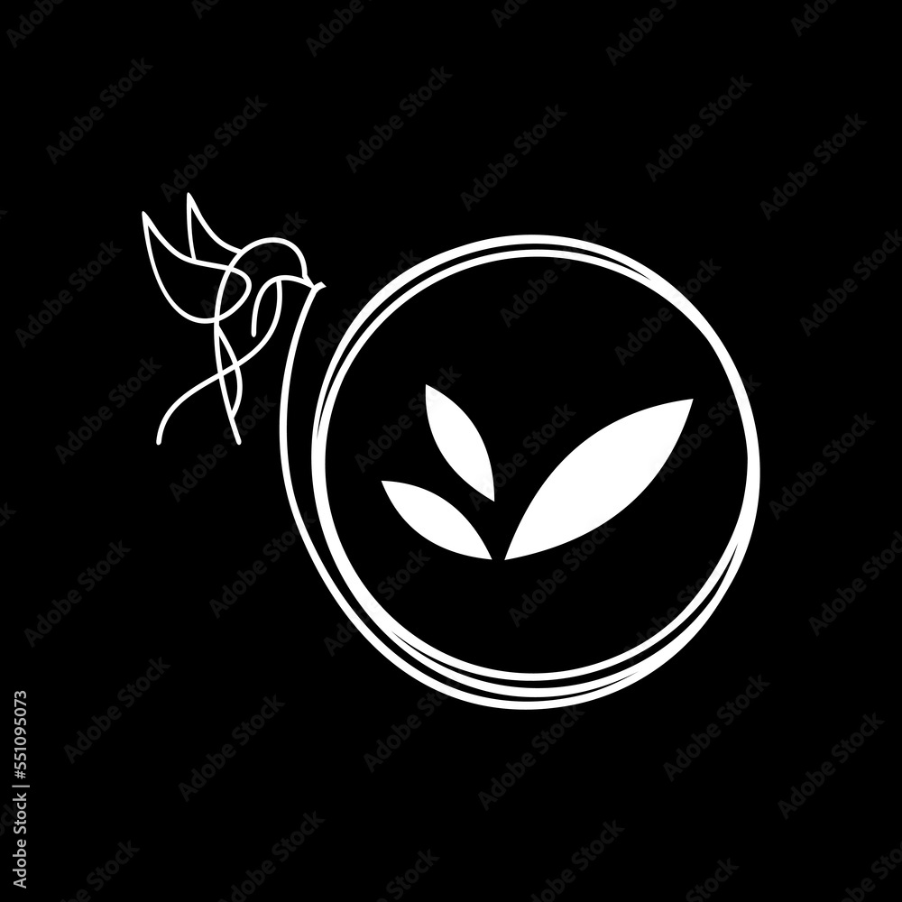 bird nest logo design #bird and leaf vector in black and white color bird nest logo design #bird and leaf vector in black and white color