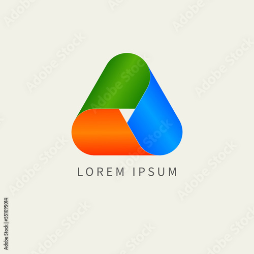 Triangle shape logo, endless ribbon