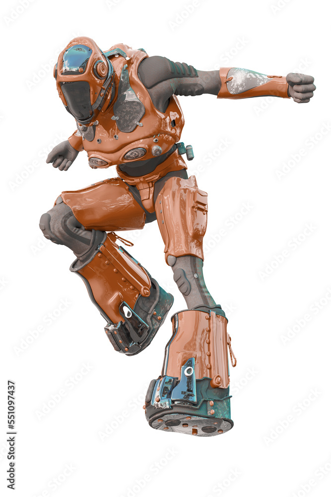 astronaut in green exo suit exploring arround astronaut in green exo suit exploring arround