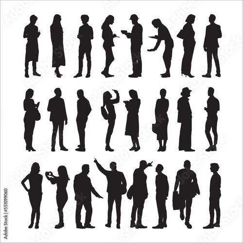silhouette people on white background , Vector	