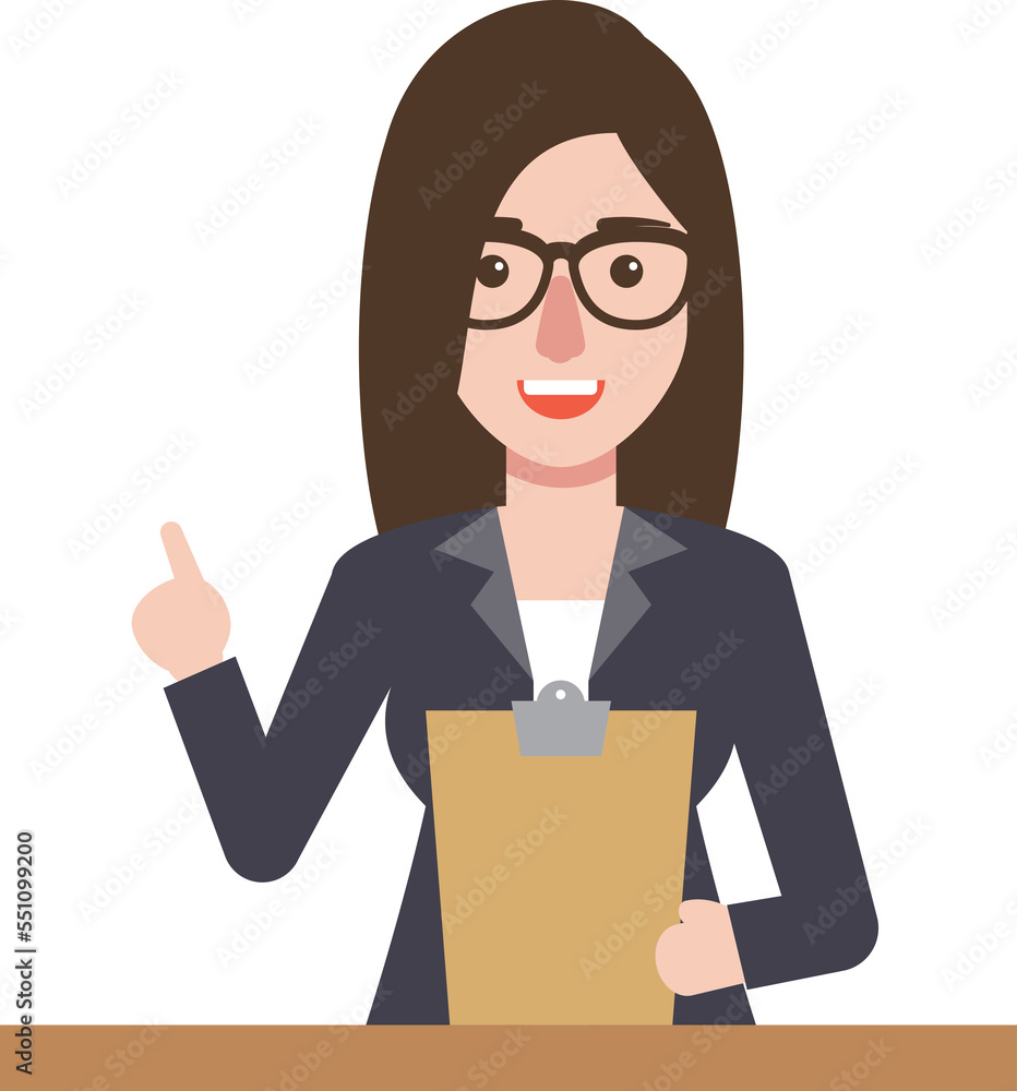 Businesswoman on duty, female employee at work. Businesswoman on duty, female employee at work.