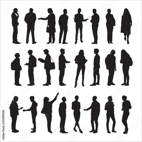 silhouette people on white background , Vector	