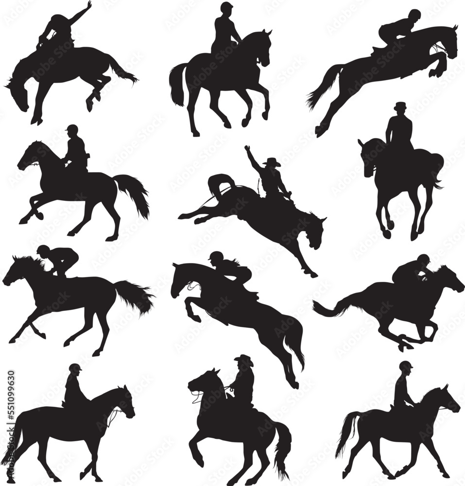 Rider horse silhouette clip art