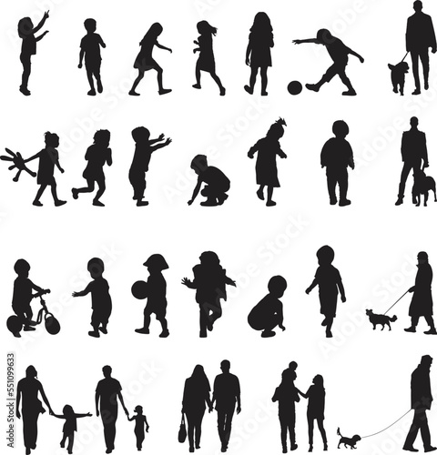 silhouette people on white background , Vector	