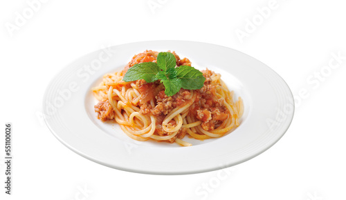 spaghetti pasta with tomato beef sauce on transparent png