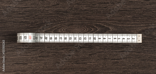 Measuring tape of tailor with indicators in form of centimeters