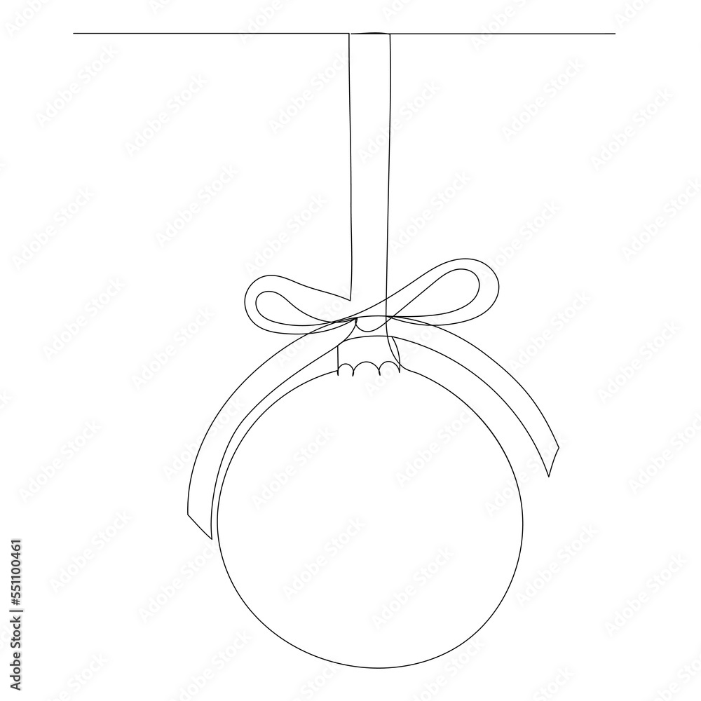 christmas ball sketch, continuous line drawing christmas ball sketch, continuous line drawing