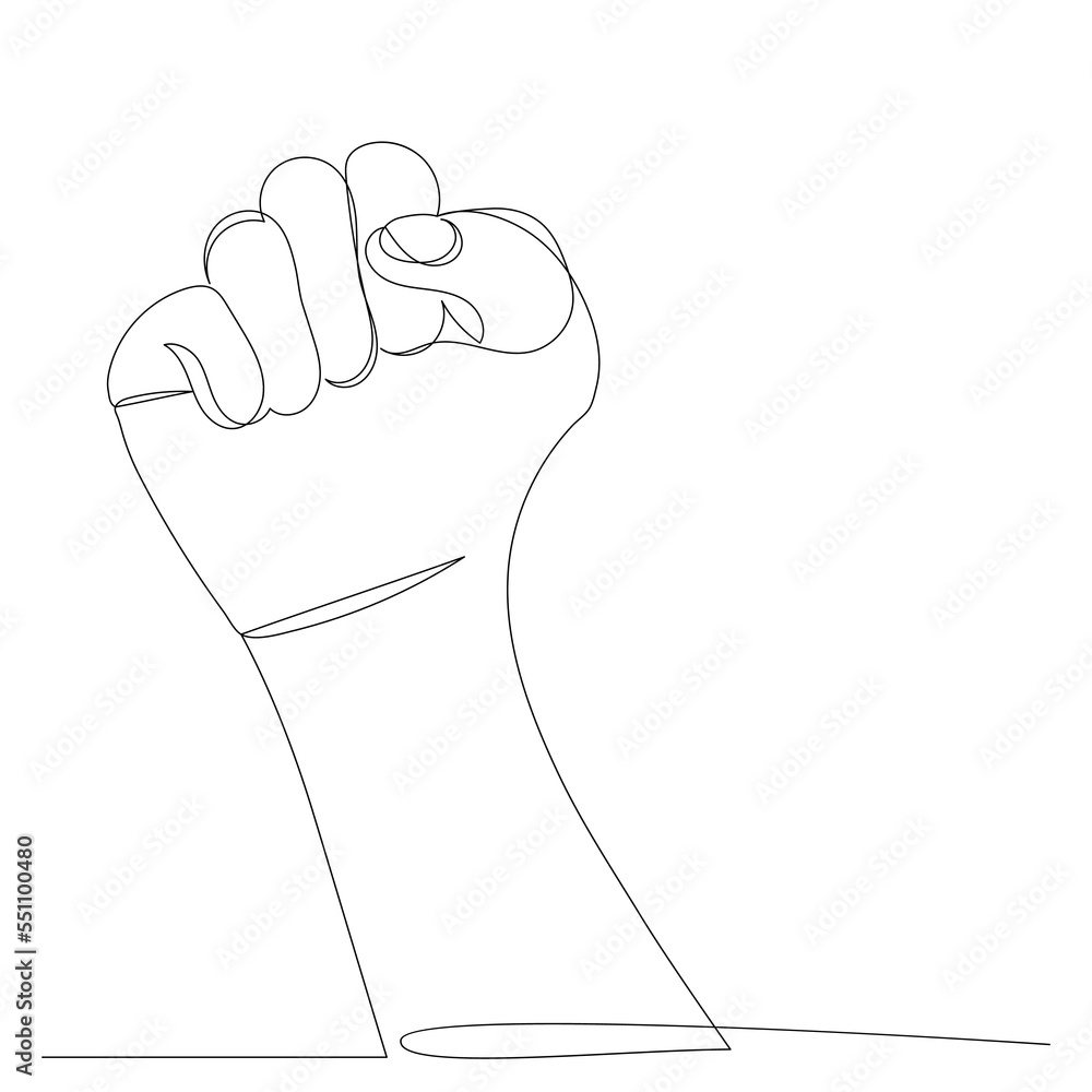 fist sketch, continuous line drawing, vector fist sketch, continuous line drawing, vector