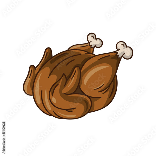 Fried chicken isolated on white background.