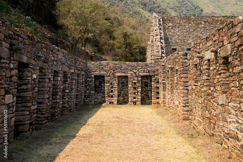 Ruins of Choquequirao  an Inca archaeological site in Peru  similar in structure and architecture to Machu Picchu.