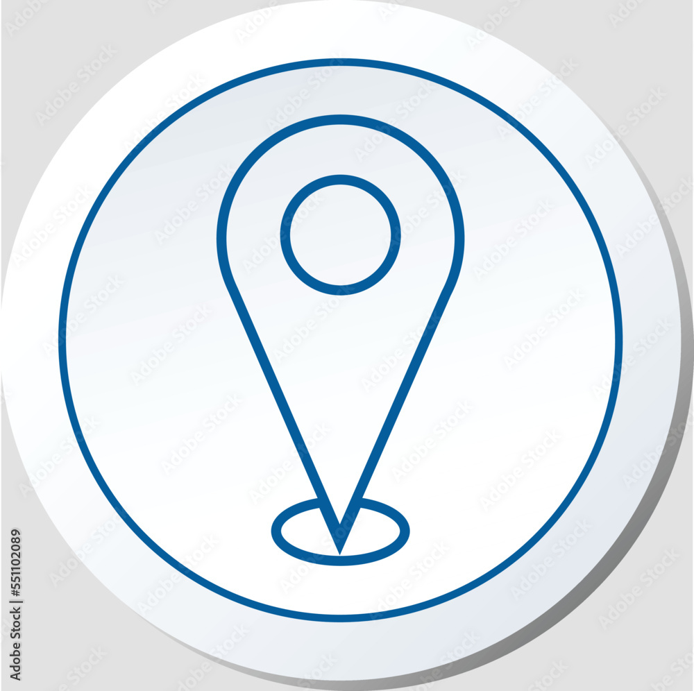 Stroke Style Location Icon Vector Graphic