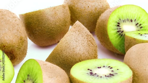 sliced kiwi group detail closeup