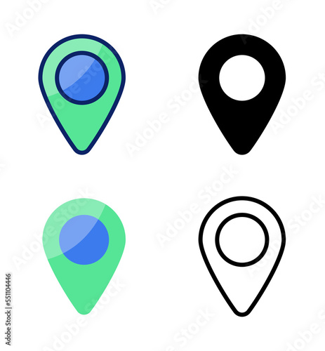 Pin point. pointer and location icons. vector