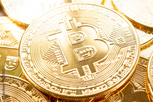 Bitcoins coins background. Crypto currency, bitcoin, BTC,