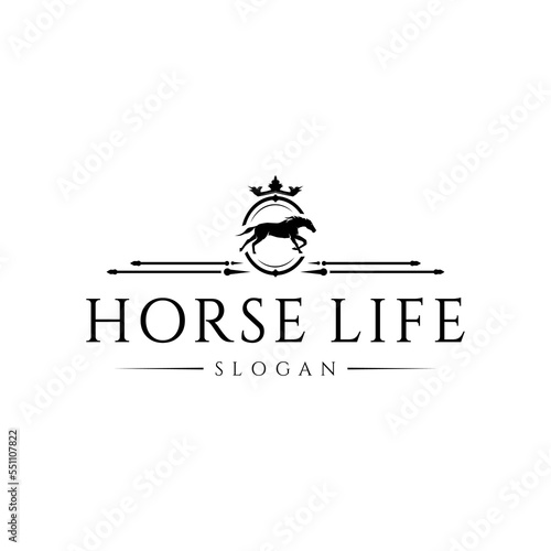 logo for company, horse racing