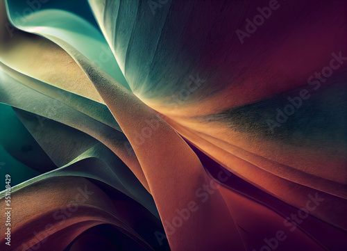 Computer generated background with folded organic material in diagonal composition.