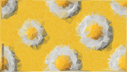 scrambled eggs, polygonal graphics, Multicolor Design Templates. Geometric Triangular Vector Background.
