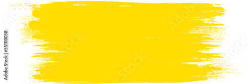 Yellow brush stroke isolated on background. Paint brush stroke vector for ink paint, grunge design element, dirt banner, watercolor design, dirty texture. Trendy brush stroke, vector illustration