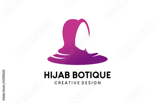 Hijab boutique logo design, Muslimah hijab fashion with silhouettes