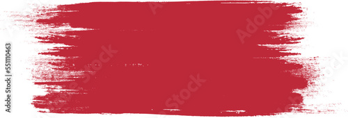 Red brush stroke isolated on background. Paint brush stroke vector for red ink paint, grunge design element, dirt banner, watercolor design, dirty texture. Trendy brush stroke, vector illustration