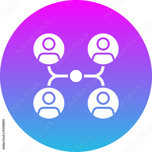 Network Gradient Circle Glyph Inverted Icon