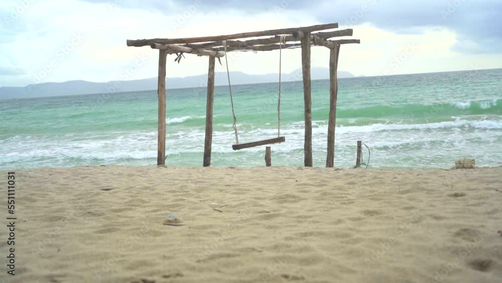 White sandy beach. Cloudy weather, live sound. Doklet, Vietnam. White sandy beach. Cloudy weather, live sound. Doklet, Vietnam.