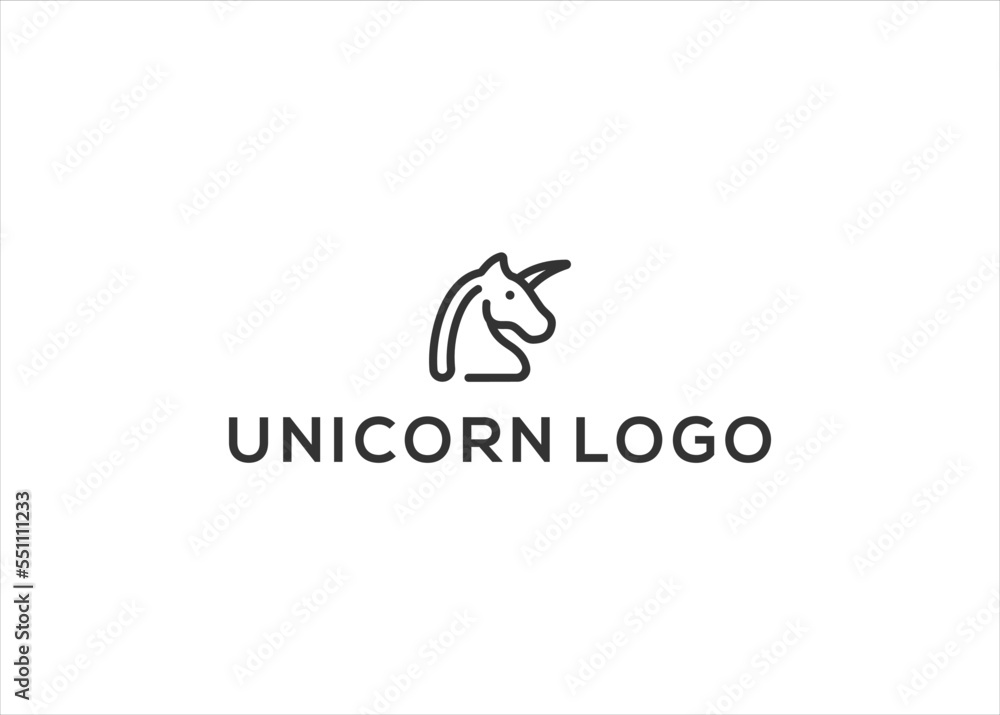 Unicorn logo design vector Unicorn logo design vector
