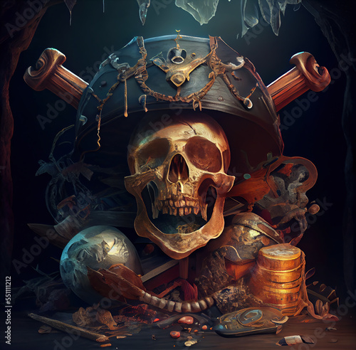 a pirate treasure under the sea.