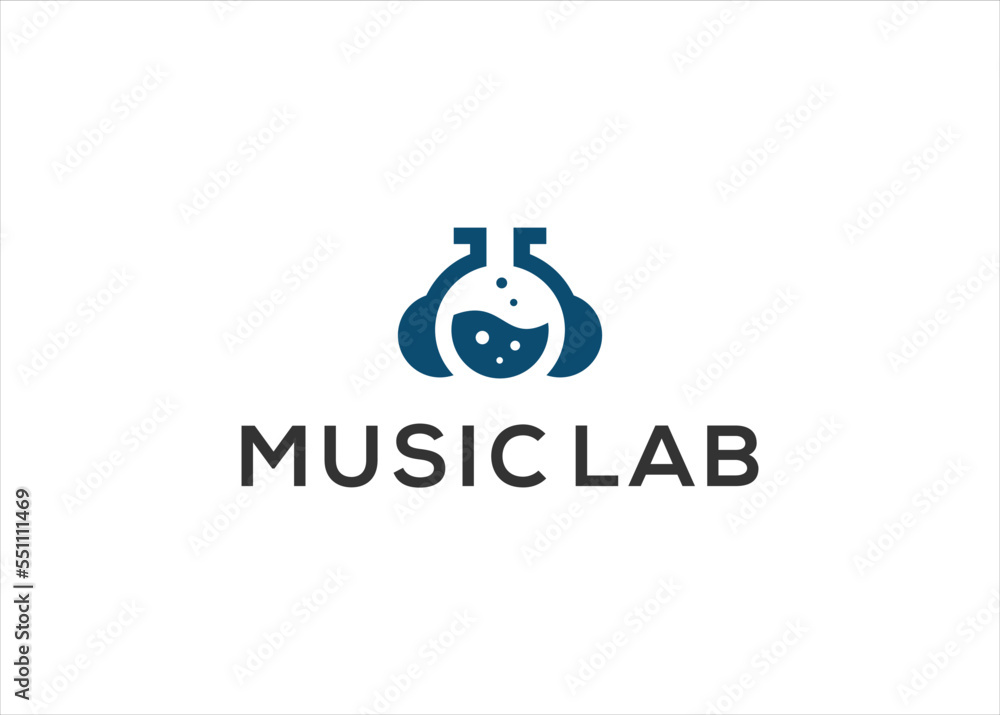 Music lab logo design vector template