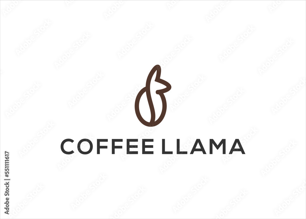 coffee llama or alpaca logo design vector coffee llama or alpaca logo design vector