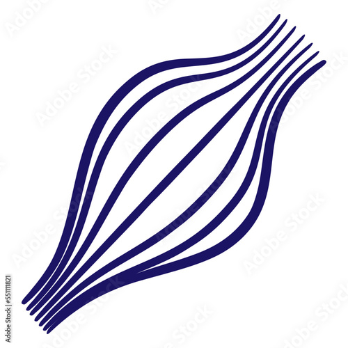 Blue outline icon of the human muscle fibers drawn with a brush line. Simple vector minimal linear pictogram isolated on transparent background