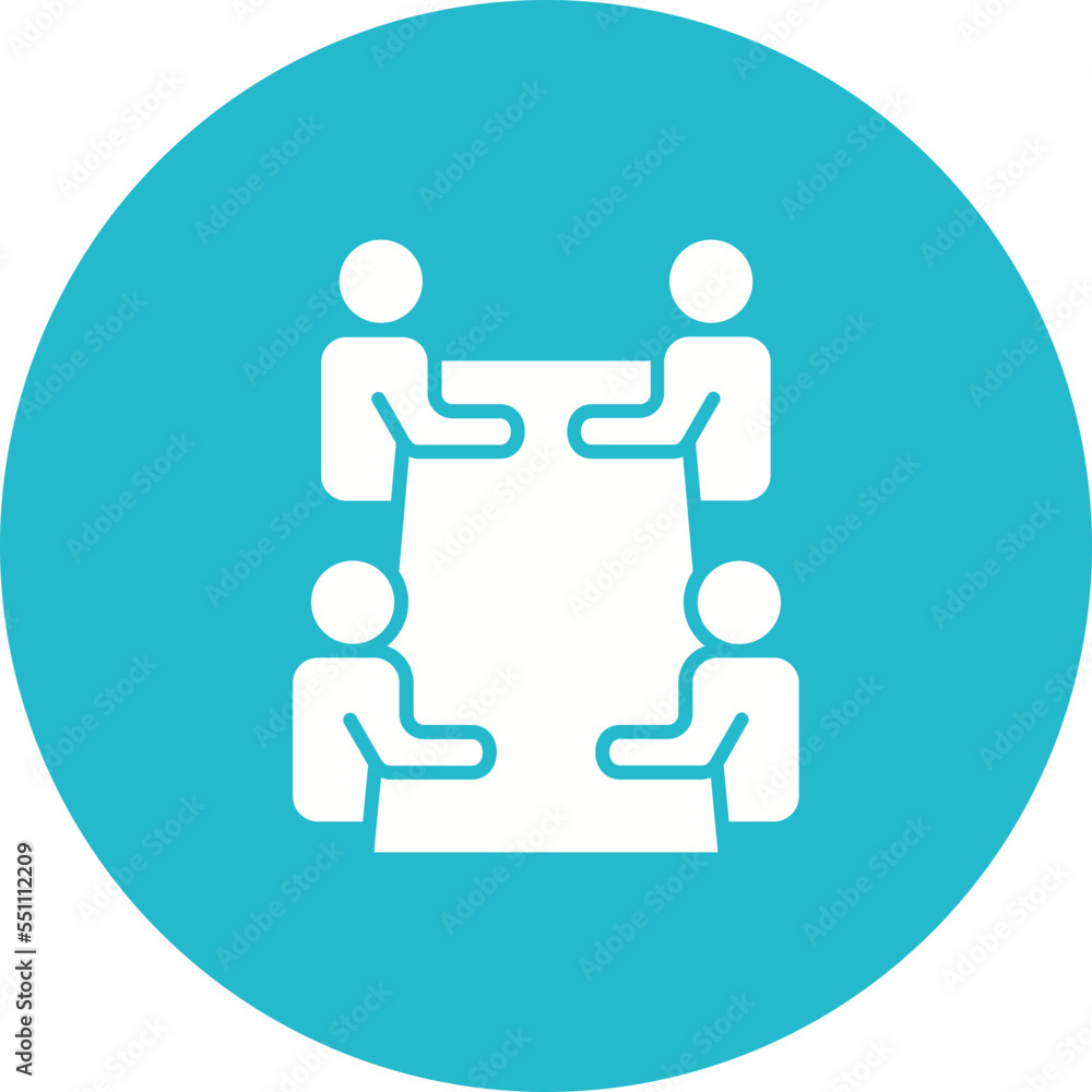 Meeting Multicolor Circle Glyph Inverted Icon Meeting Multicolor Circle Glyph Inverted Icon