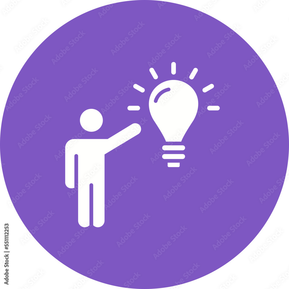Creative Thinking Multicolor Circle Glyph Inverted Icon Creative Thinking Multicolor Circle Glyph Inverted Icon