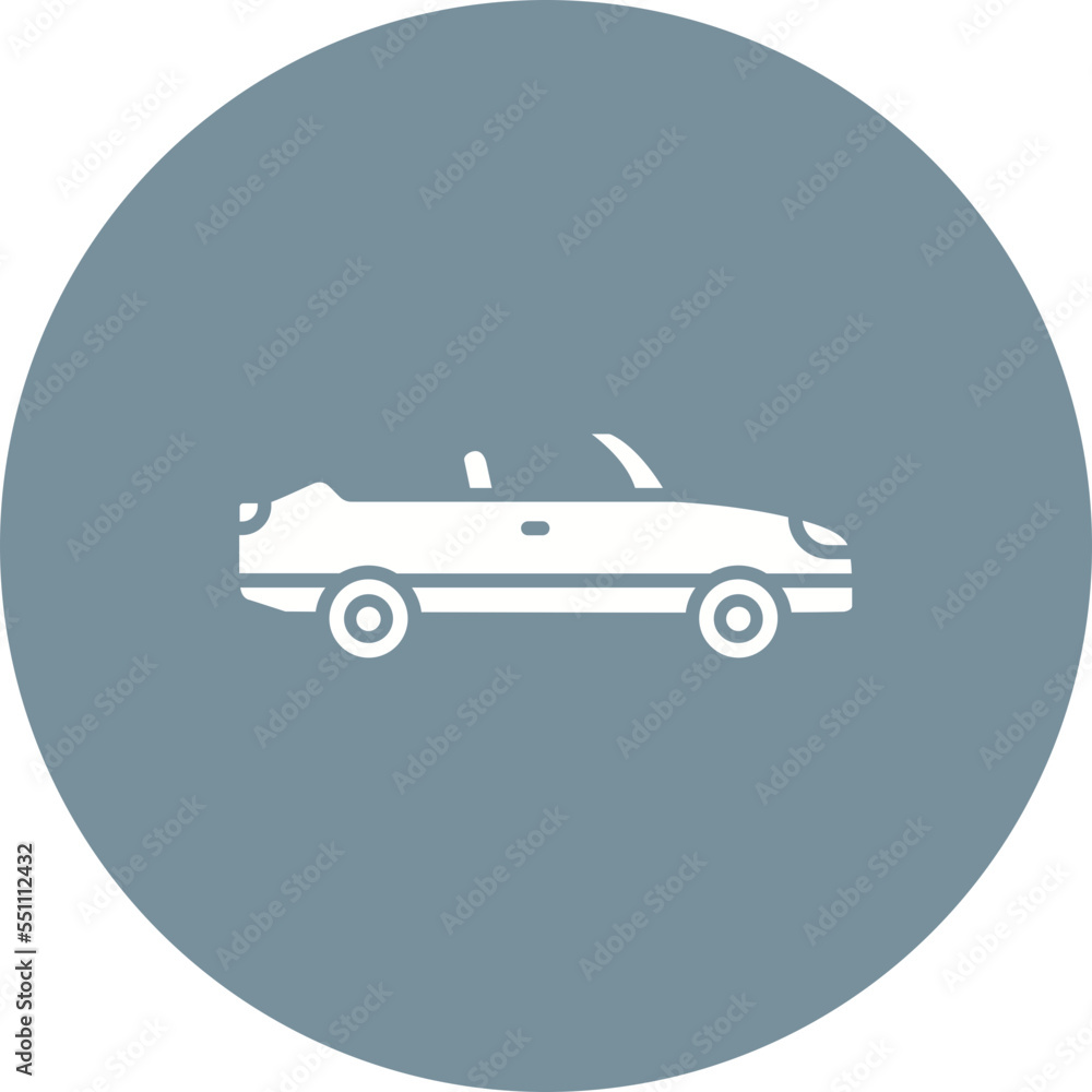 Convertible Car Multicolor Circle Glyph Inverted Icon Convertible Car Multicolor Circle Glyph Inverted Icon