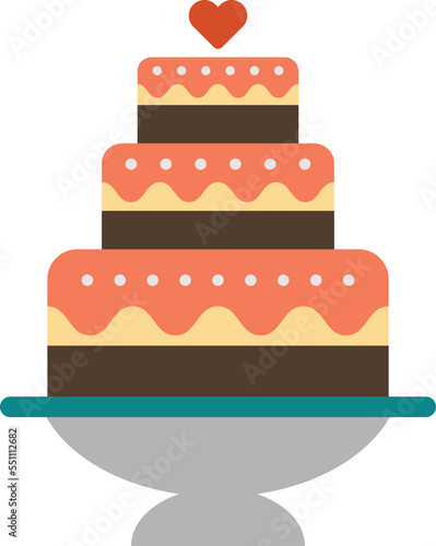 wedding cake illustration in minimal style