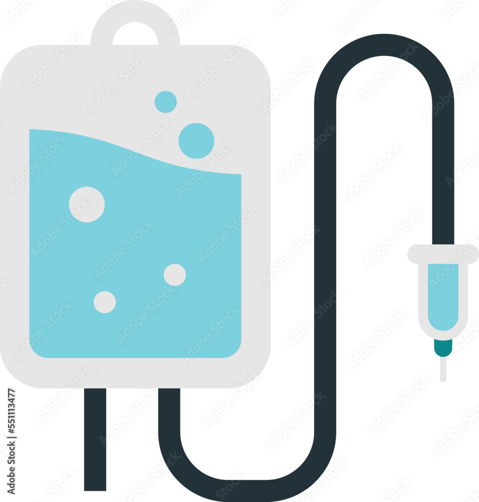 saline bag for hospital illustration in minimal style