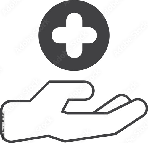 hands and blood donation illustration in minimal style