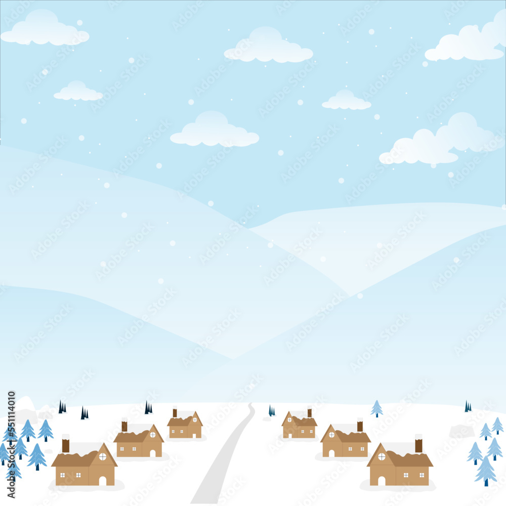 House village on the mountain in nature with valley hill landscape vector illustration snow winter House village on the mountain in nature with valley hill landscape vector illustration snow winter