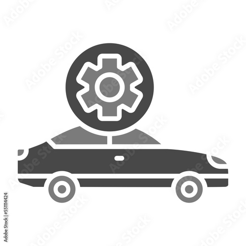 Car Service Greyscale Glyph Icon