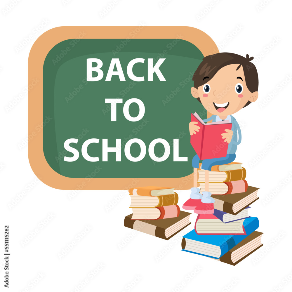 Cute characters and a concept of education for back to school Cute characters and a concept of education for back to school