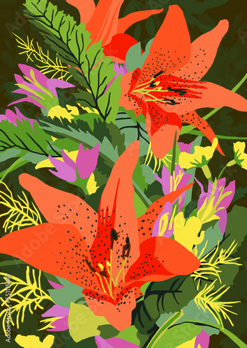 Floral 20221128 orange green